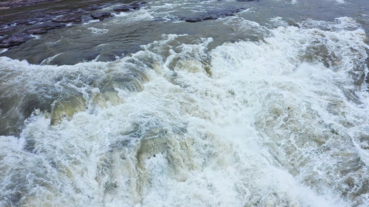 陕西延安宜川县黄河壶口瀑布航拍视频
