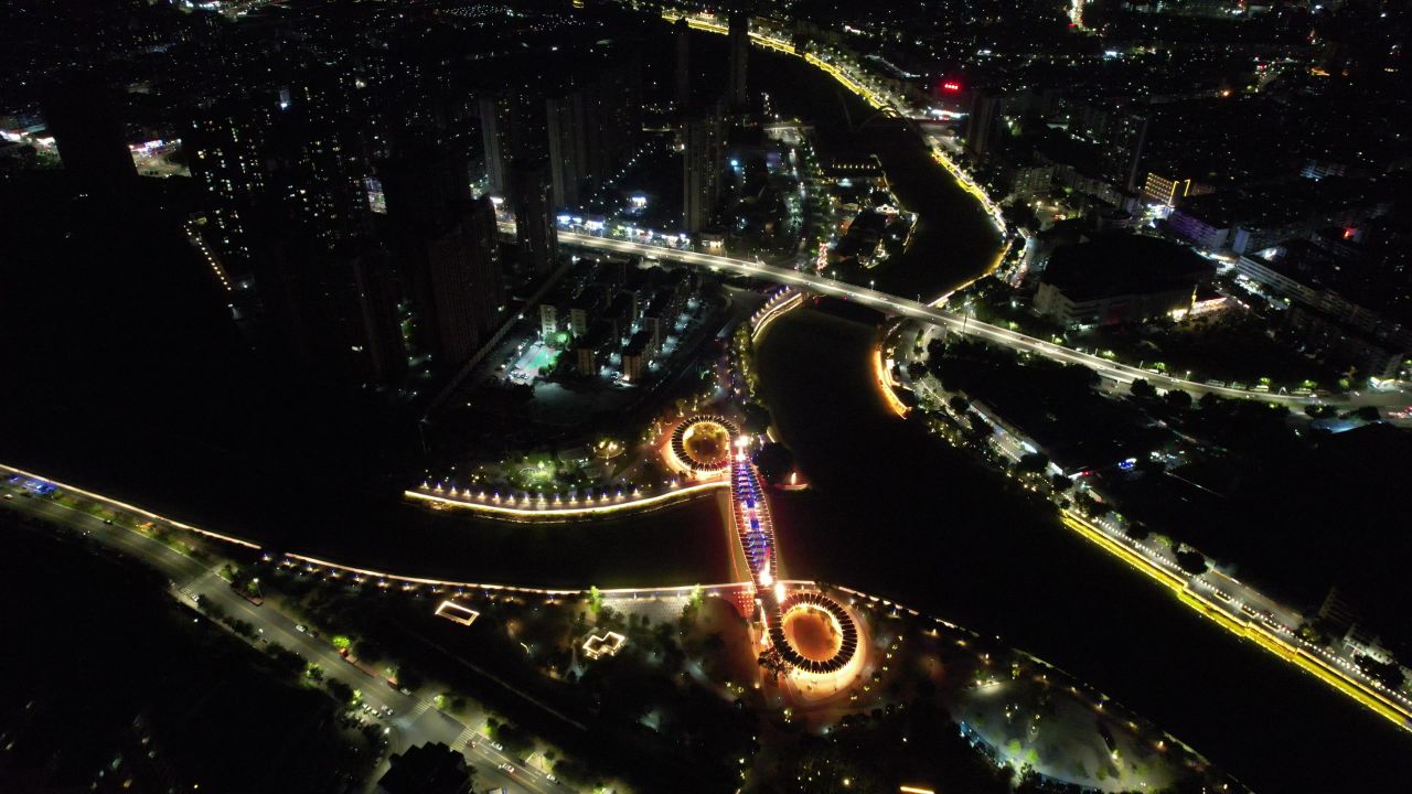 广东江门城市建设航拍 