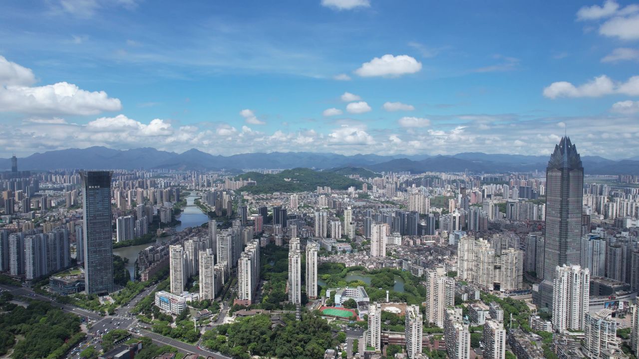 浙江温州城市风光航拍