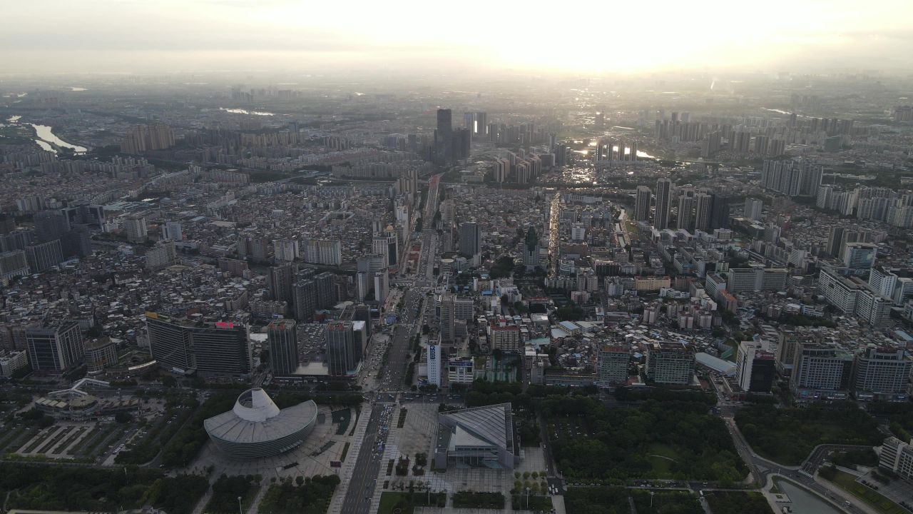城市黄昏航拍 13