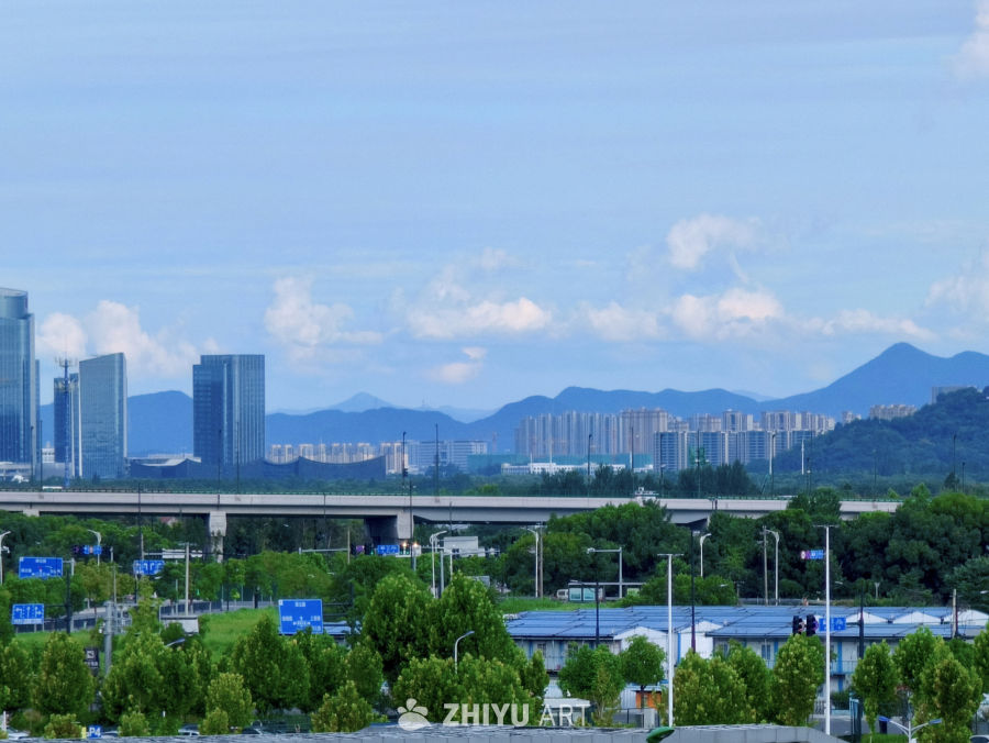 远眺绍兴城市风光