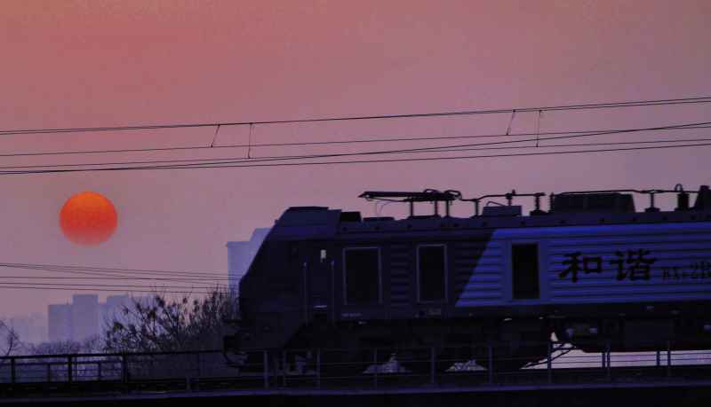 夕阳火车