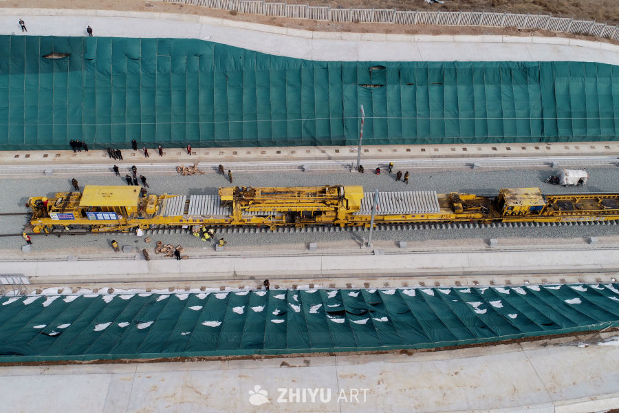 铁路建设施工现场航拍