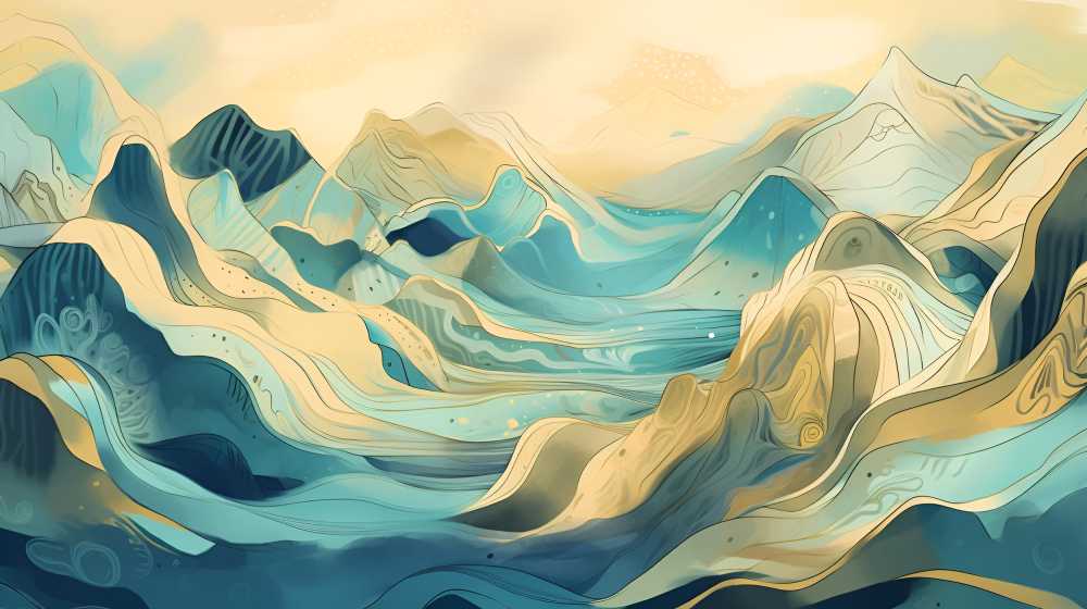 纹理中国风山画