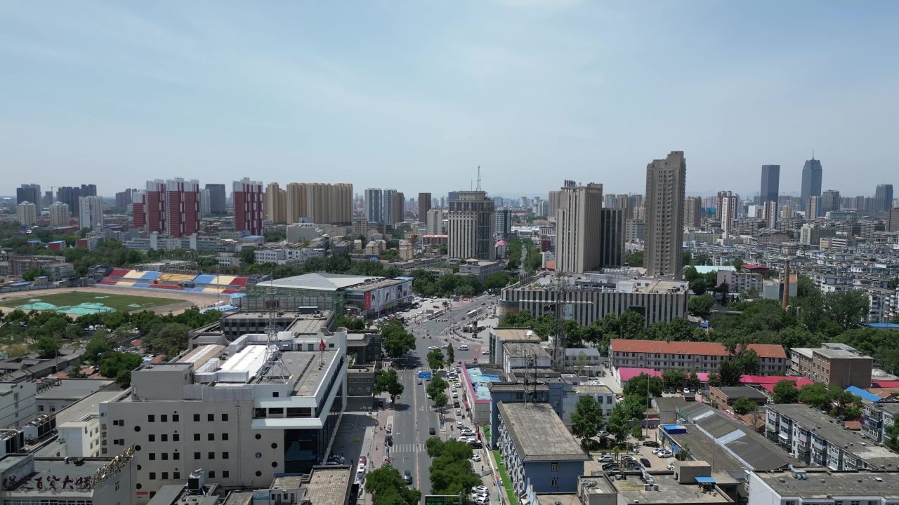 河北保定城市风光航拍