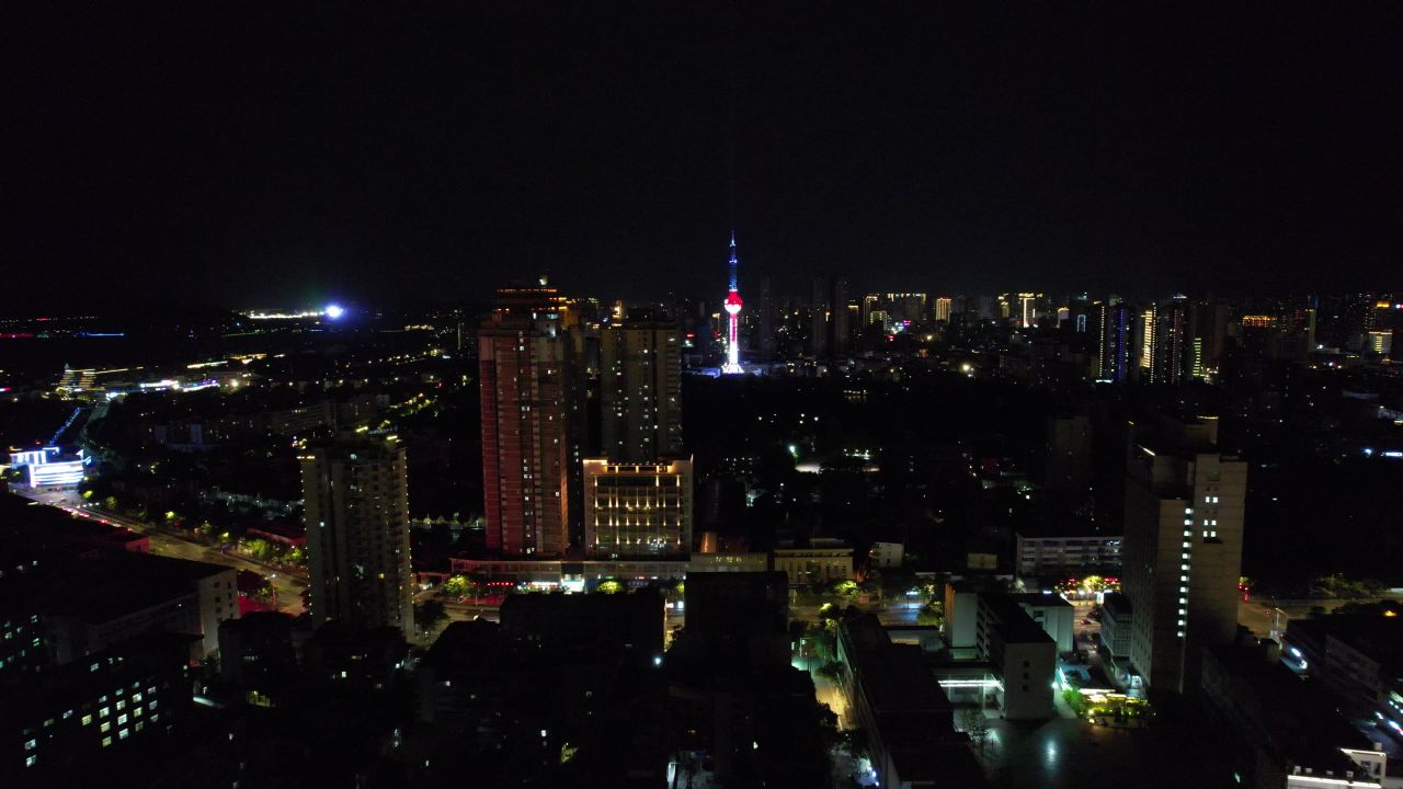 江苏徐州电视塔夜景航拍