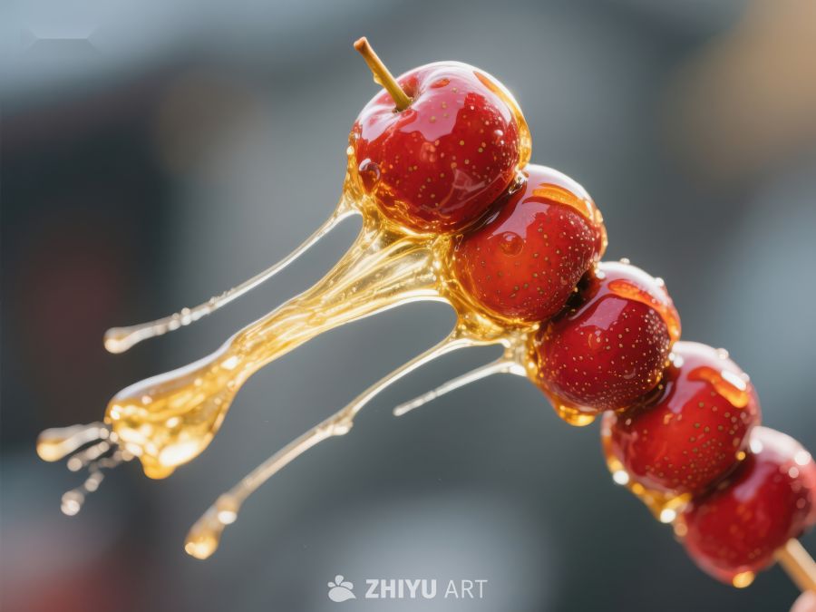 糖葫芦上的糖浆滴落瞬间 1166