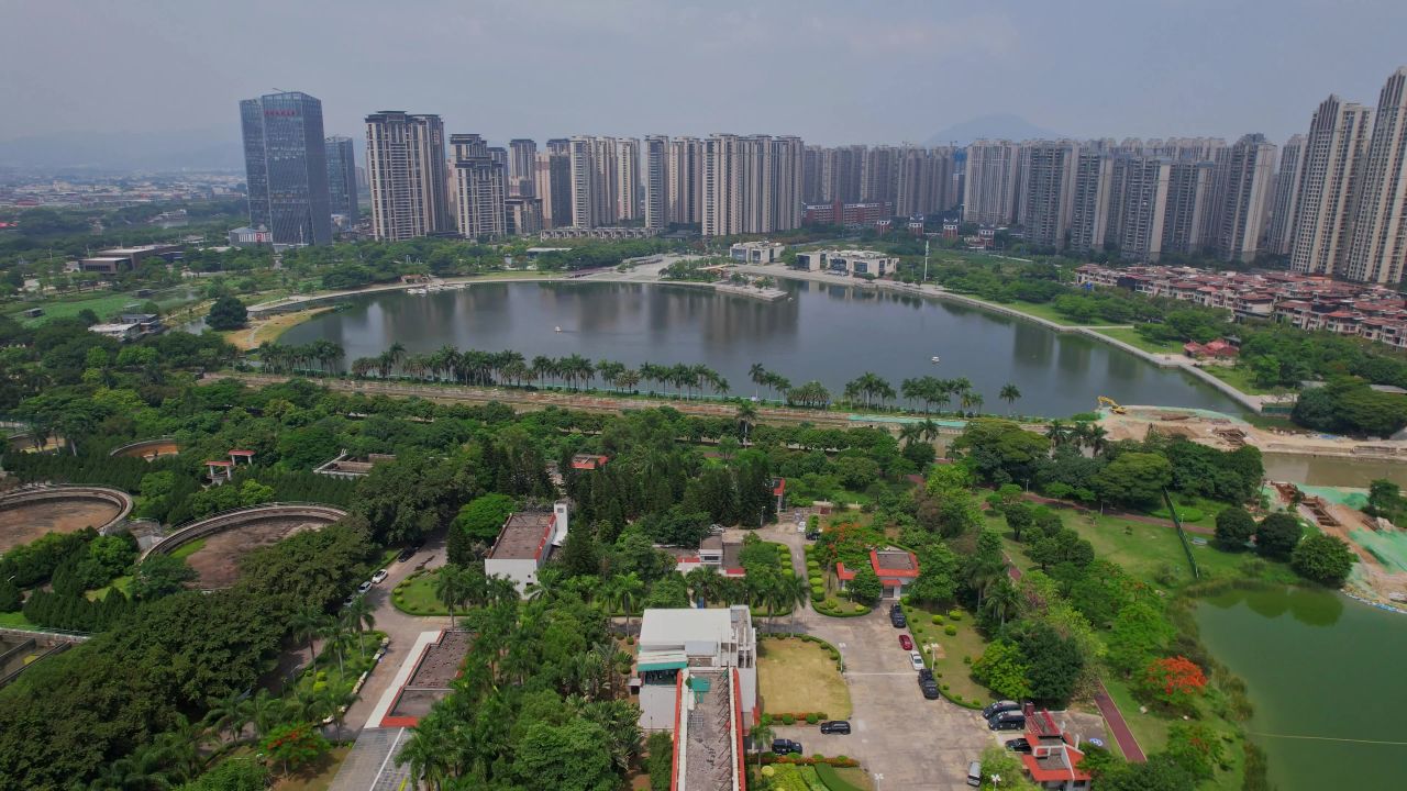 航拍漳州碧湖生态公园