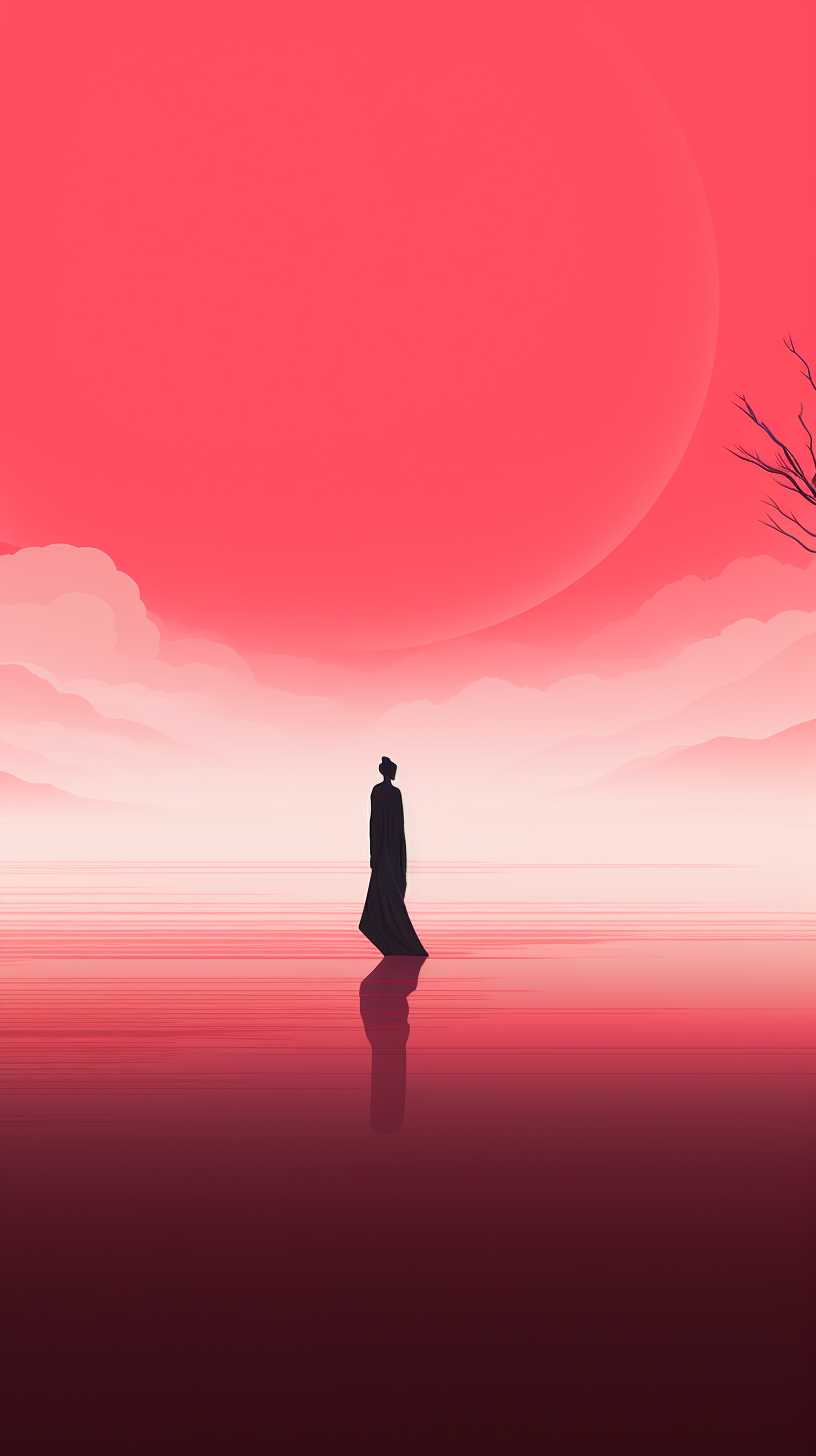 红色背景艺术图