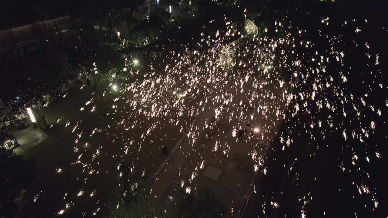 非遗打铁花航拍视频 1