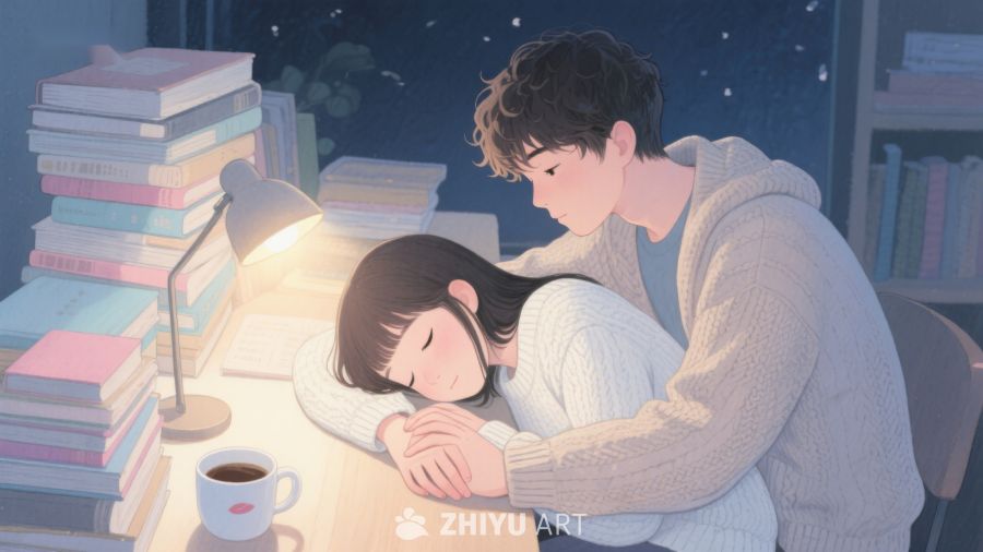温馨夜读：少年轻拥熟睡少女 487