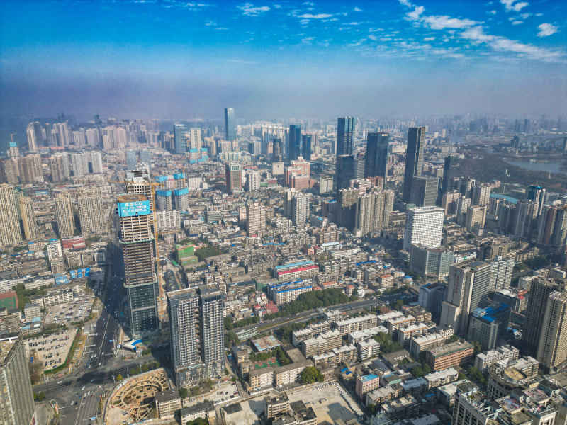 湖南长沙城市风光航拍摄影图