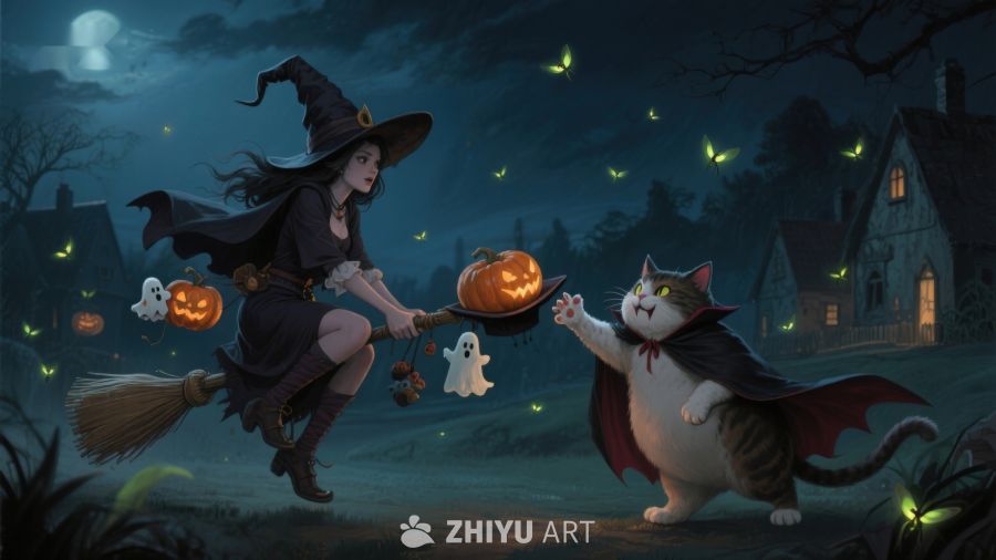 万圣夜巫女与吸血鬼猫的奇幻飞行