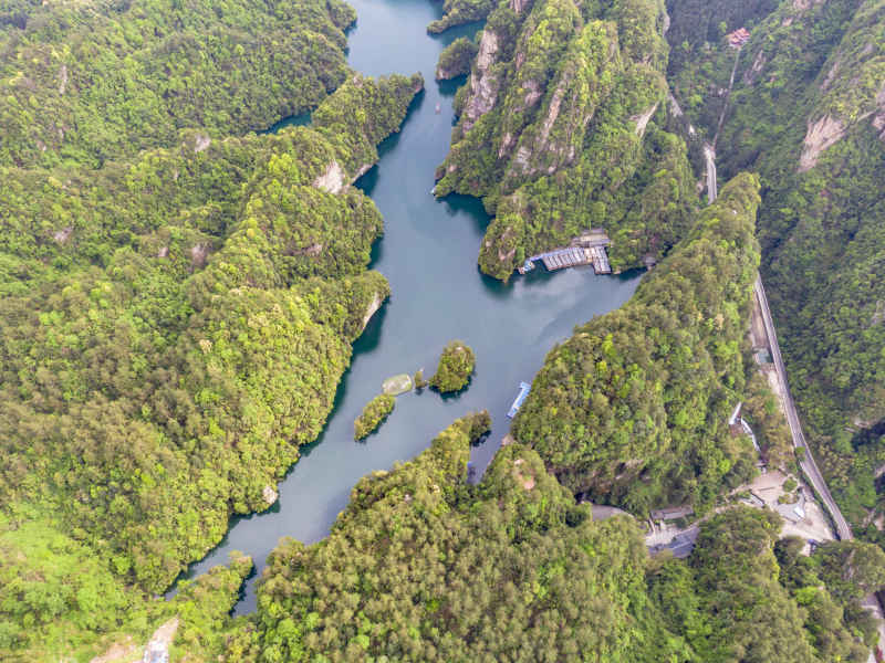 湖南张家界武陵源5A景区宝峰湖风景区航拍摄影图