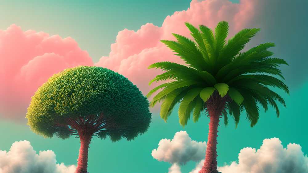 一课绿色棕榈树风景