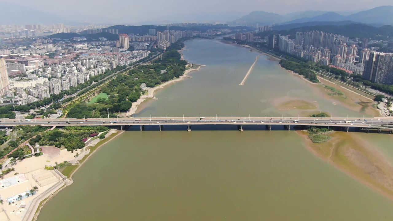 福州尤溪大桥交通航拍福建