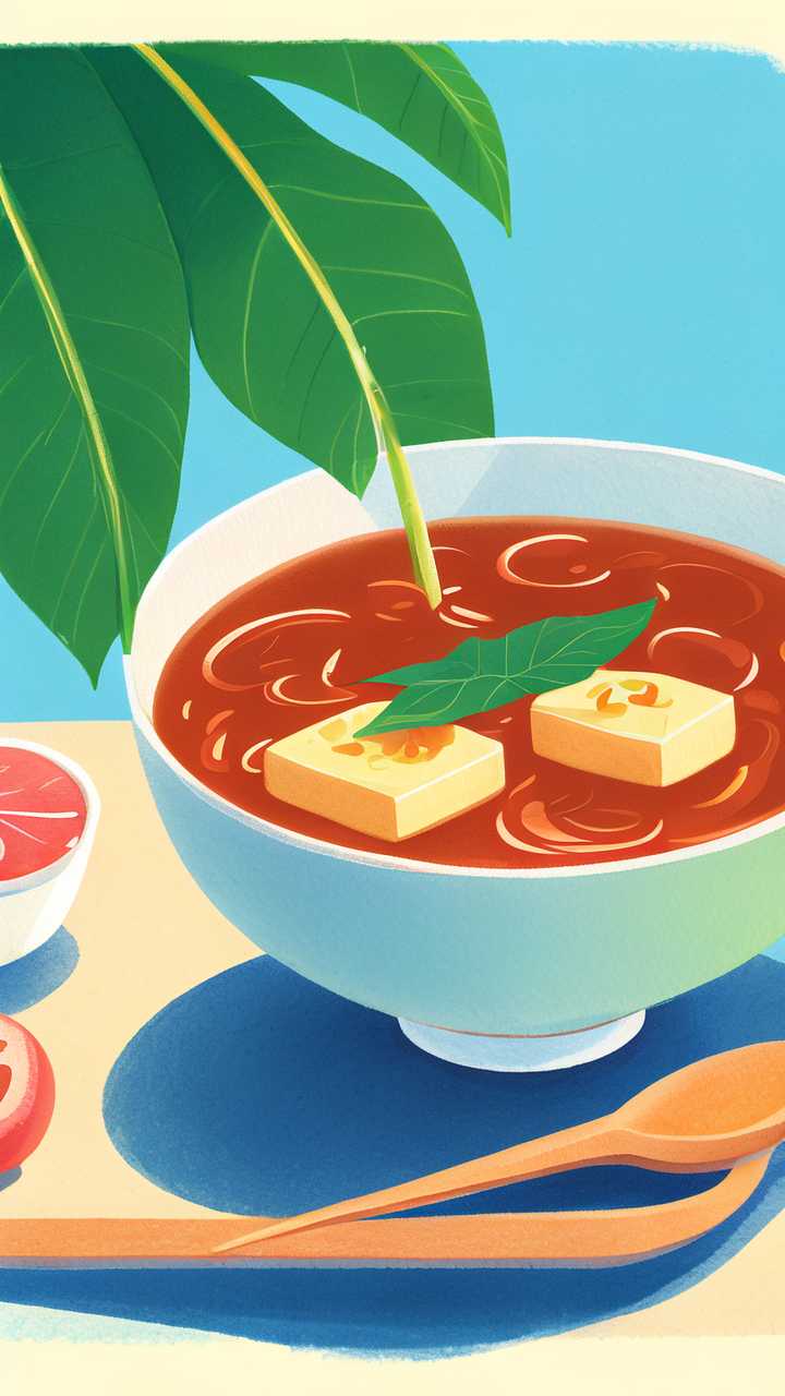 手绘夏天小暑消暑四果汤烧仙草