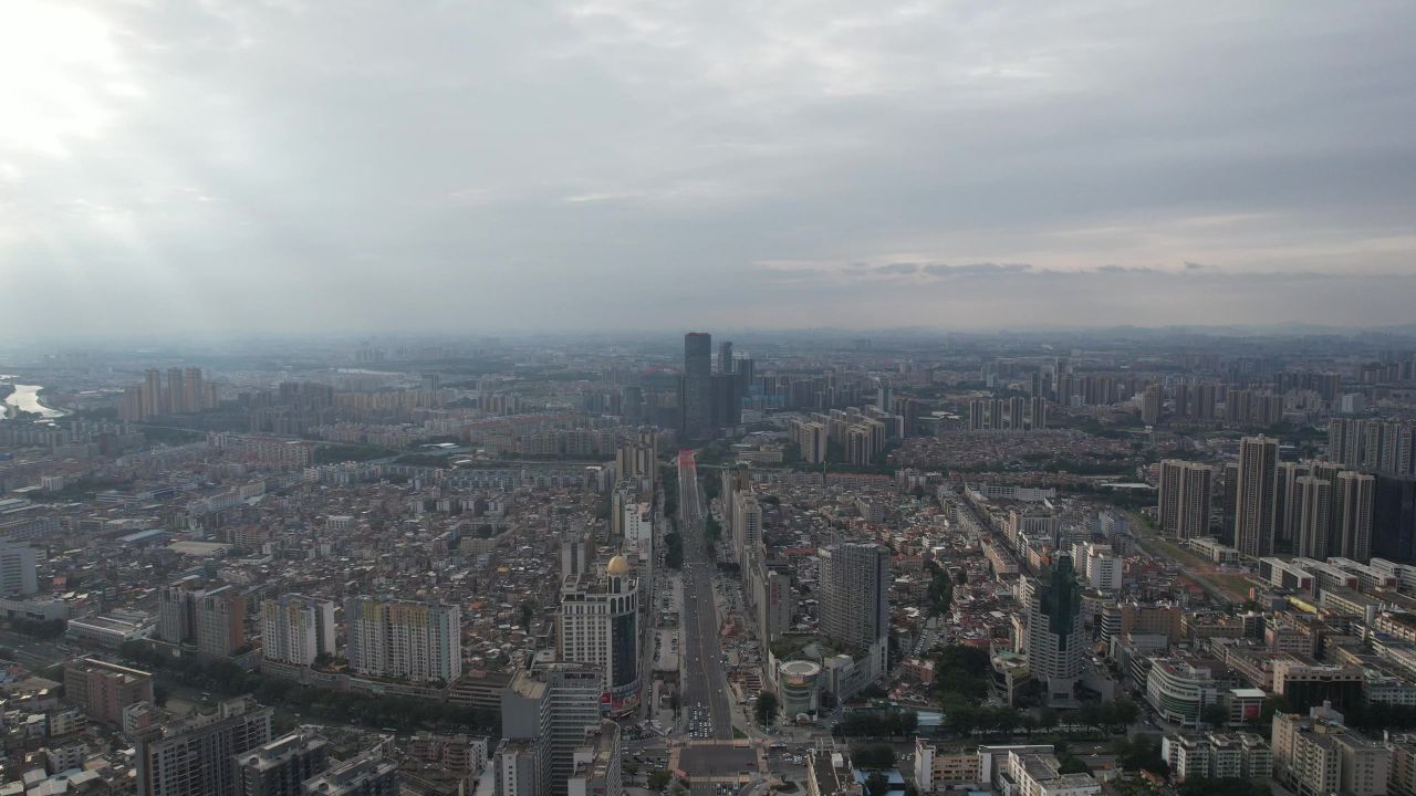 广东东莞城市风光航拍 