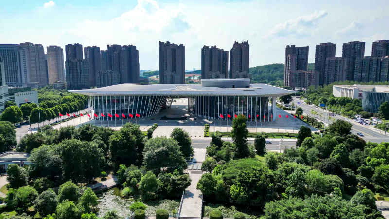 江西吉安城市风光旅游景区航拍图