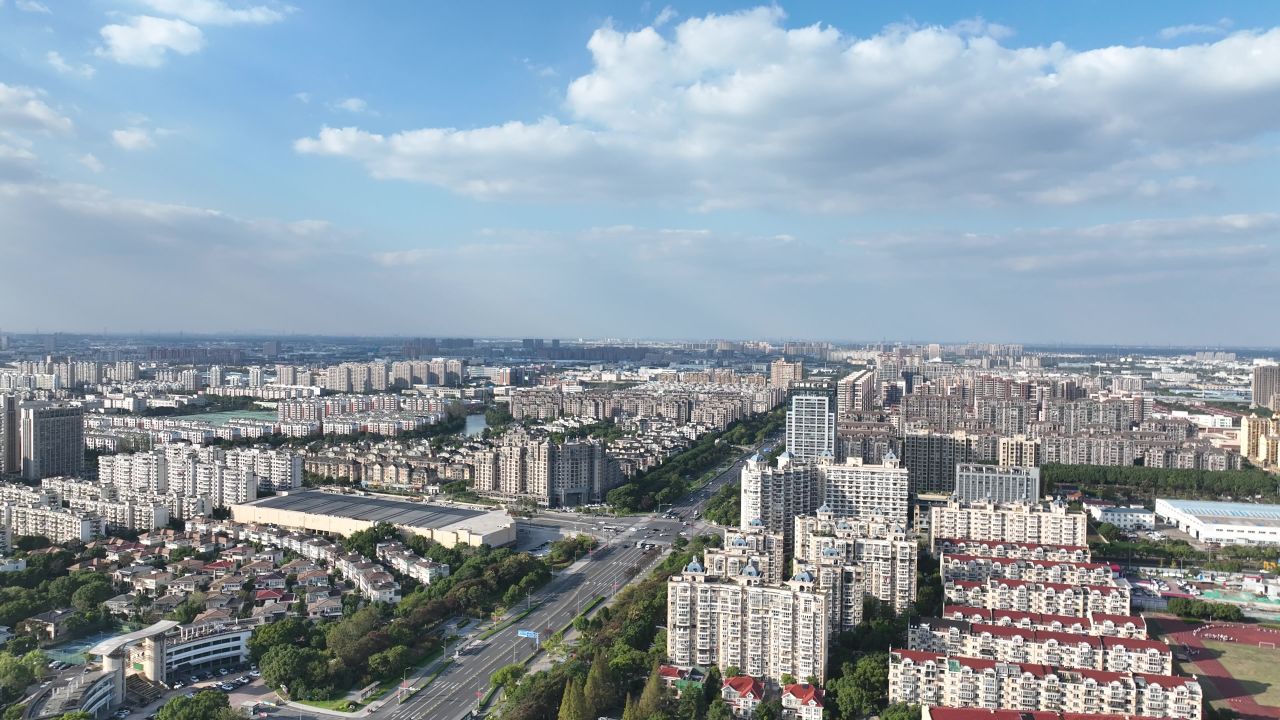 4K航拍昆山城市建筑风光大景 4