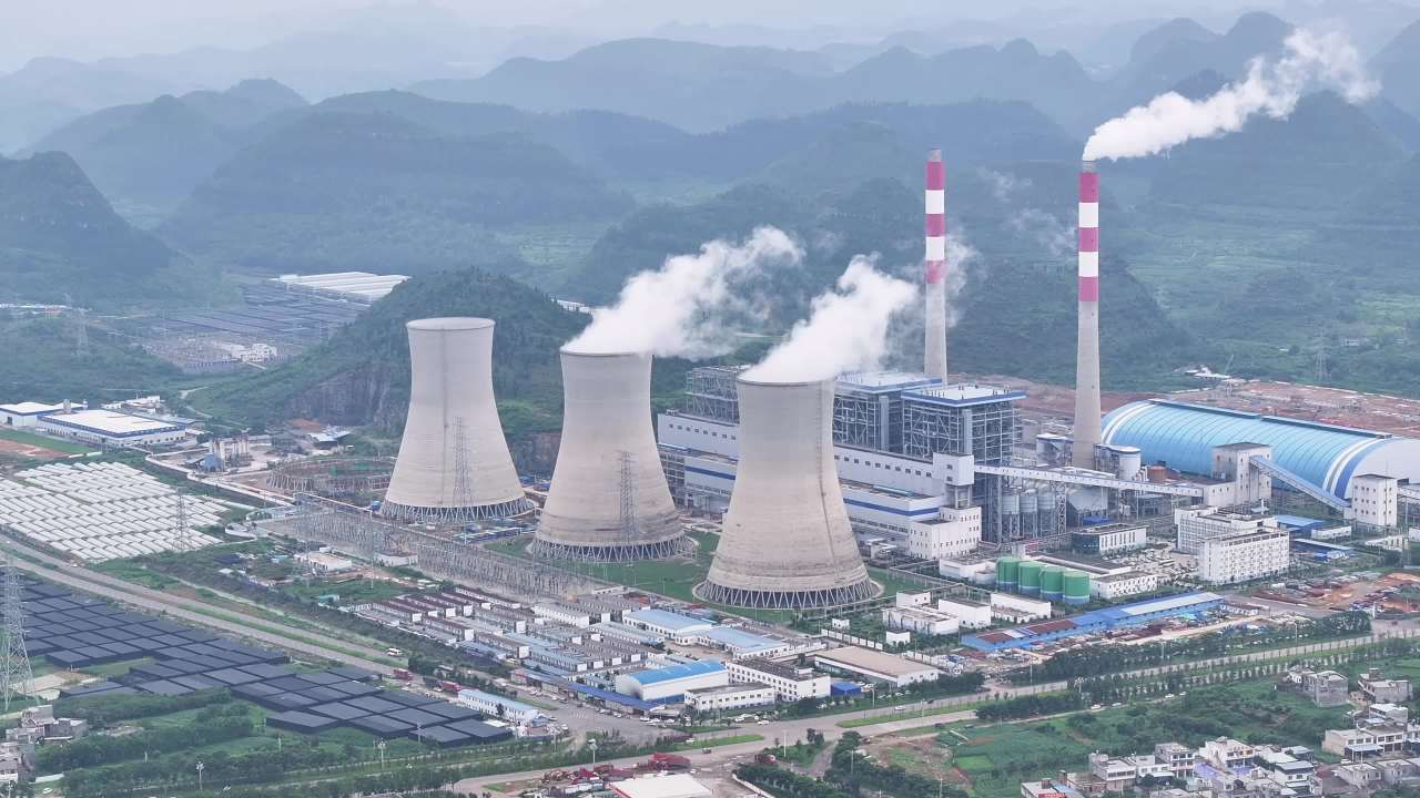 航拍工厂火电厂工业企业发展能源化工