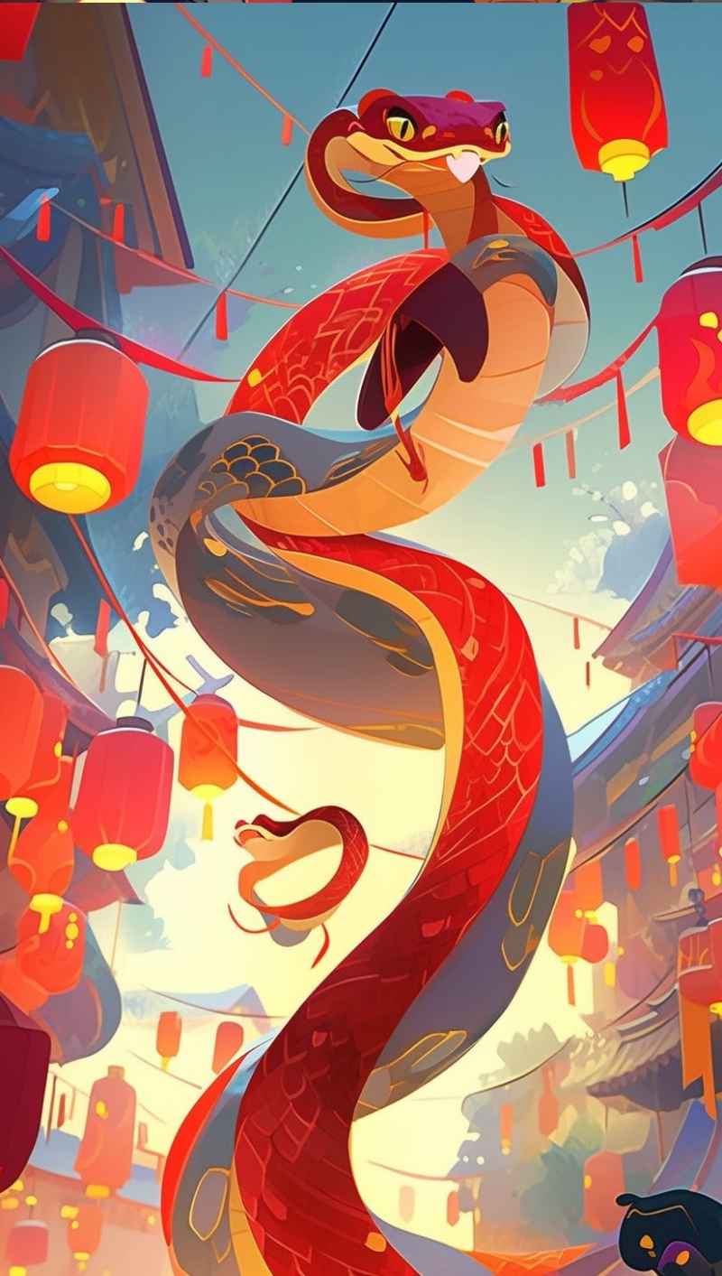 喜庆的蛇