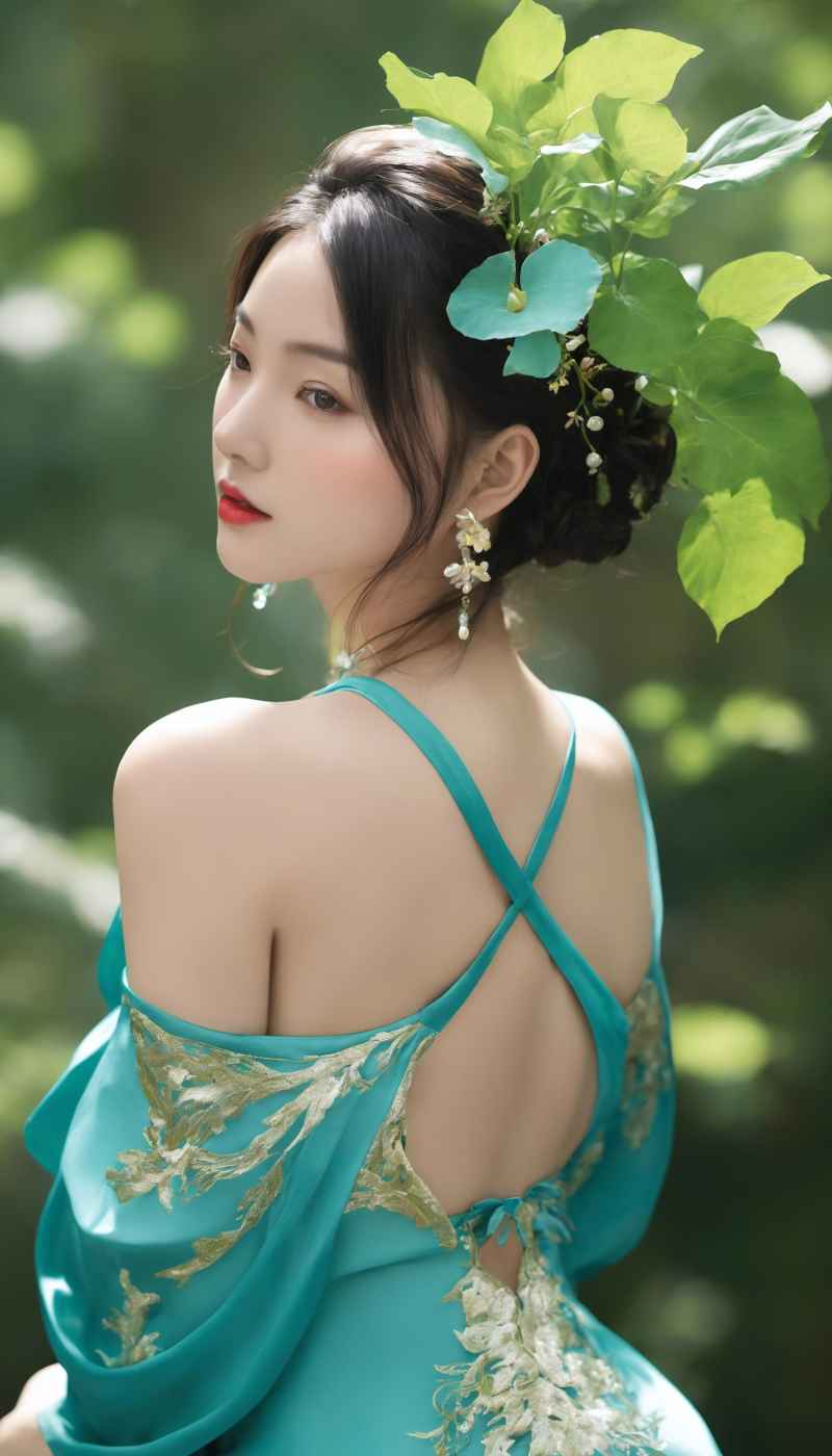 森林系白色连衣裙美女拍色 79
