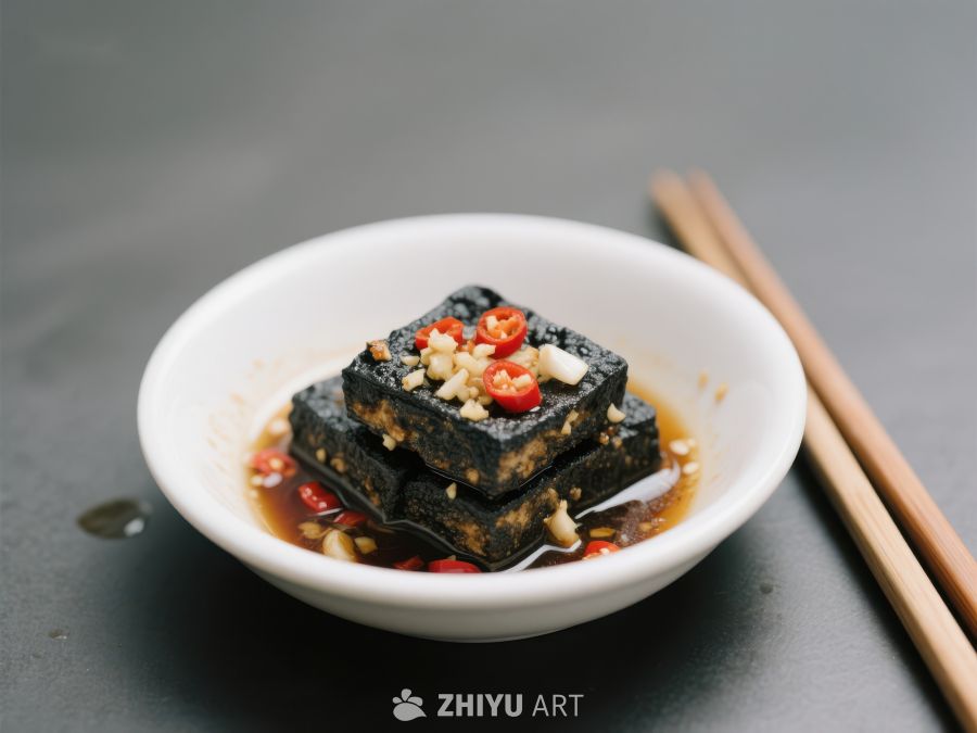 黑豆腐配辣椒蒜末 292