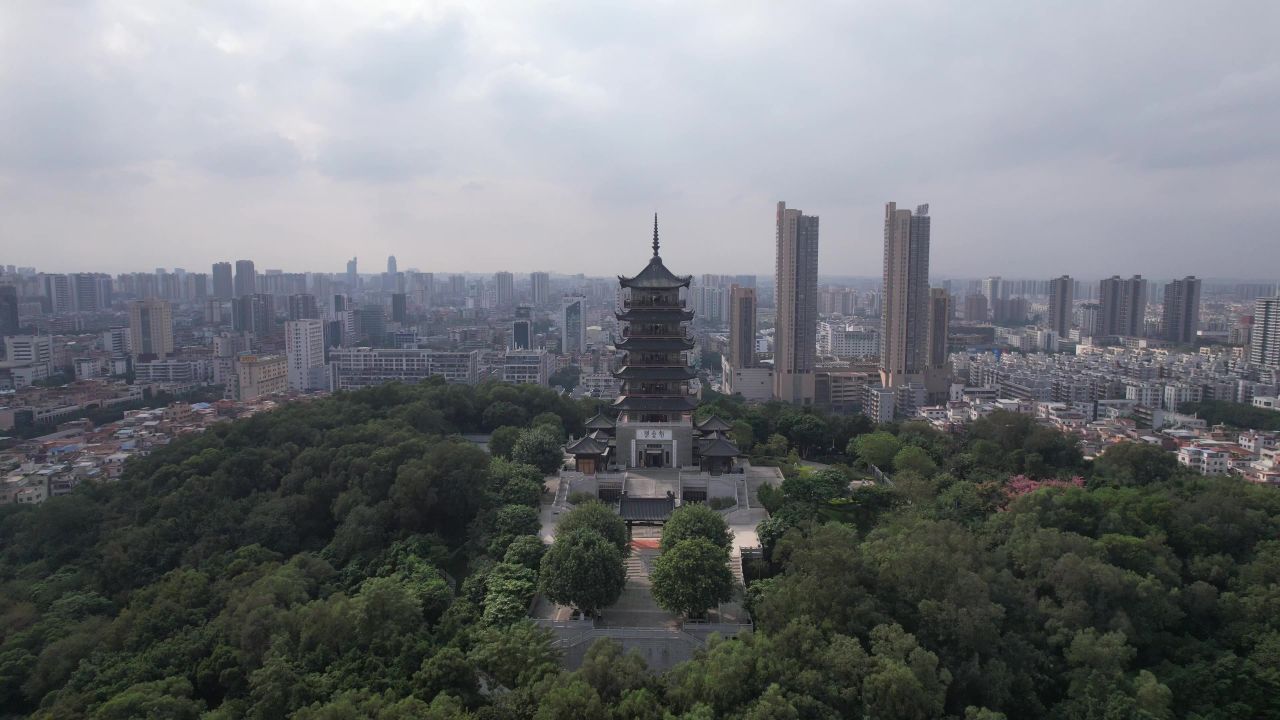广东佛山城市风光航拍 