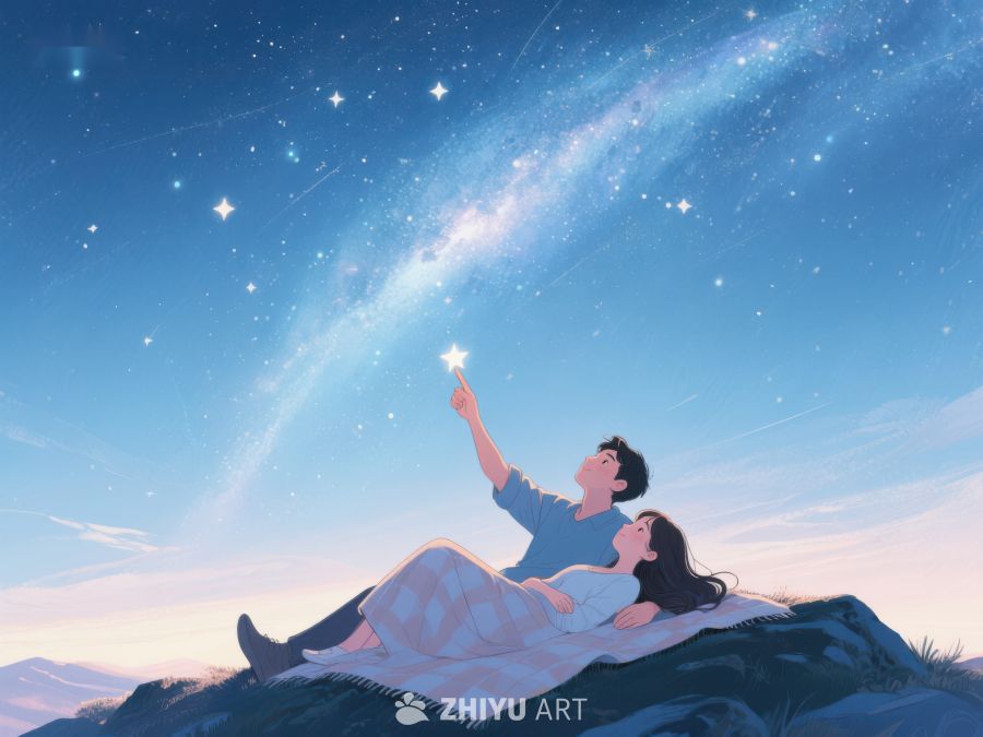 夜空下共赏星辰的恋人 968