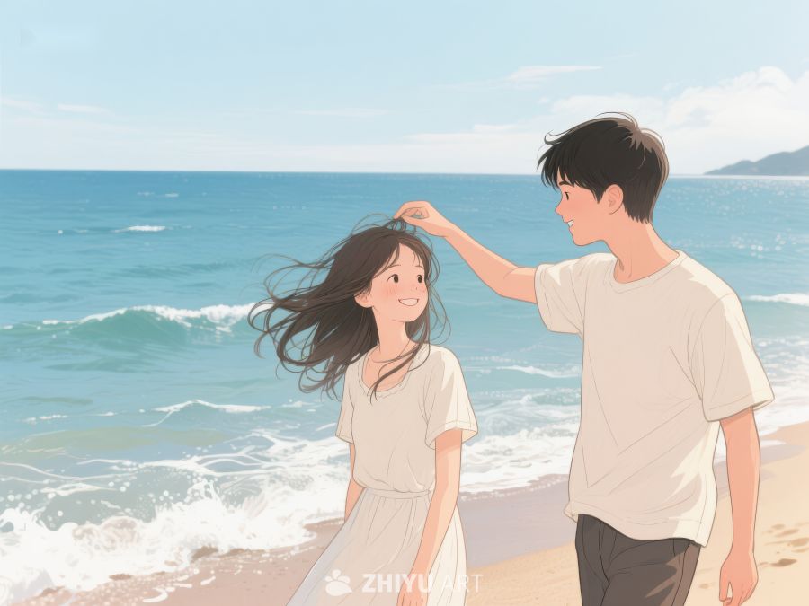 海边情侣温馨互动 211