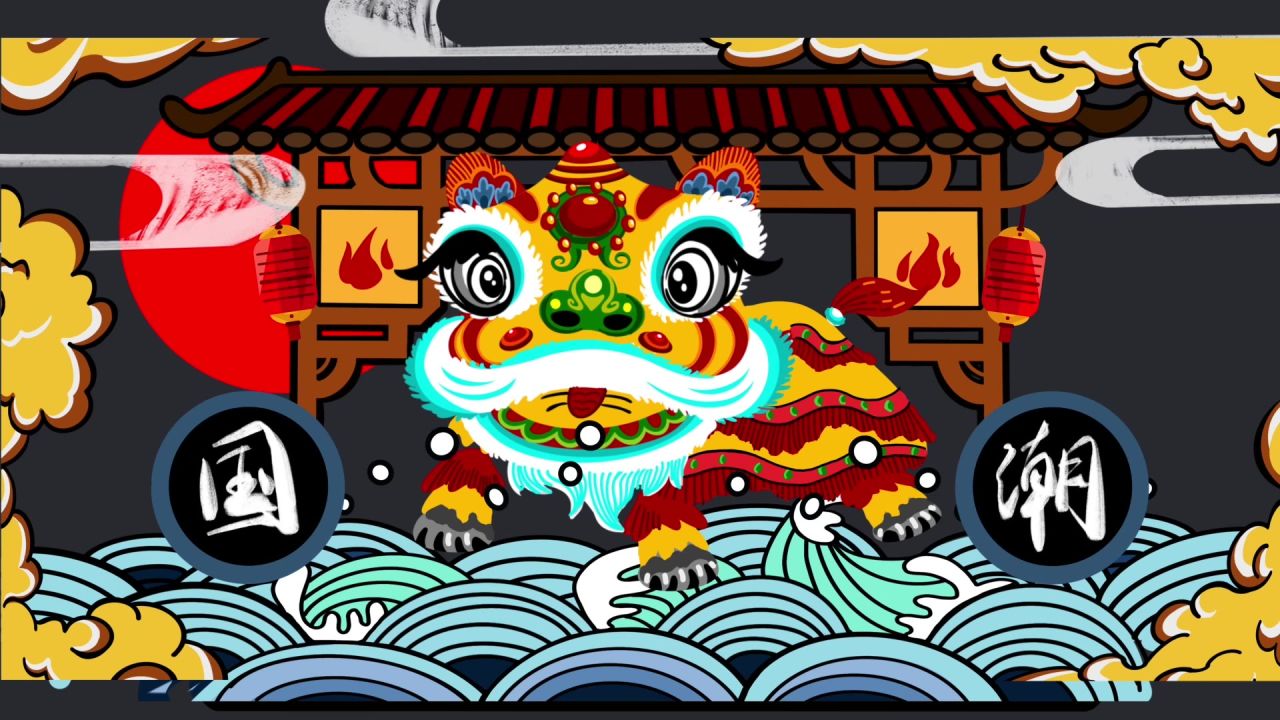 古风背景视频 中国风 意境春天 桃花 水墨 11