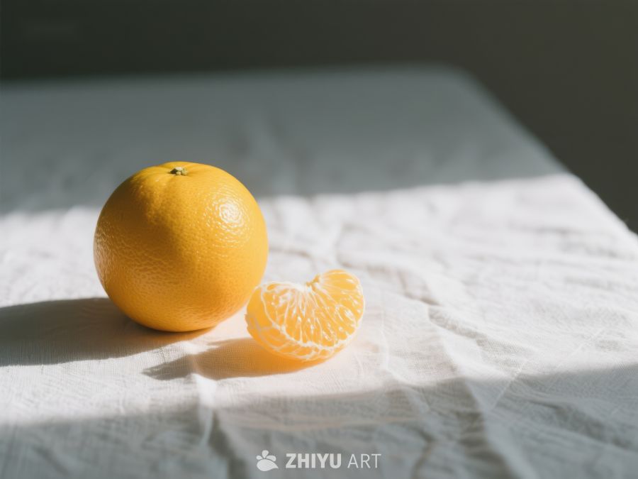 阳光下的橙子与果瓣 762
