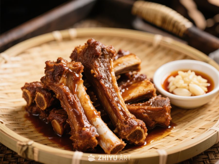 美味酱烧排骨配蒜瓣 564