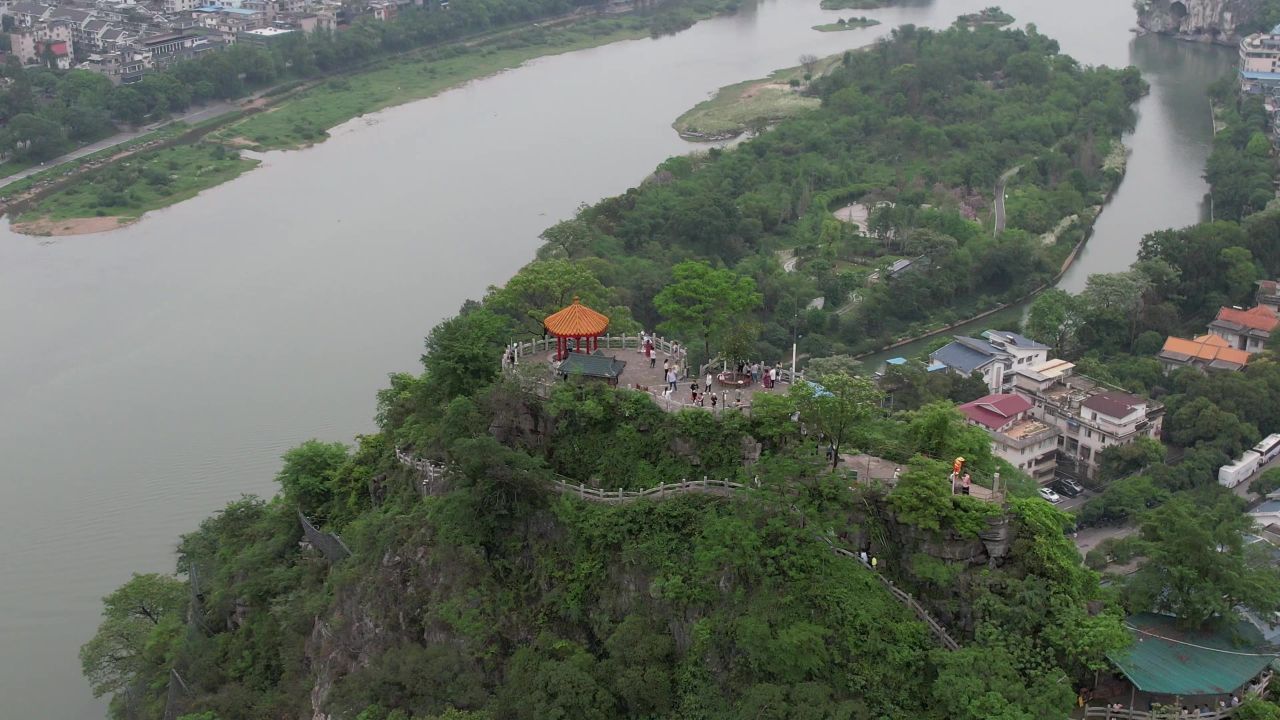 广西桂林山水风光航拍 