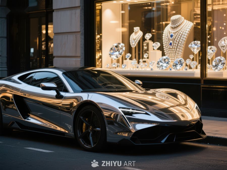 豪华跑车停靠珠宝店前 78