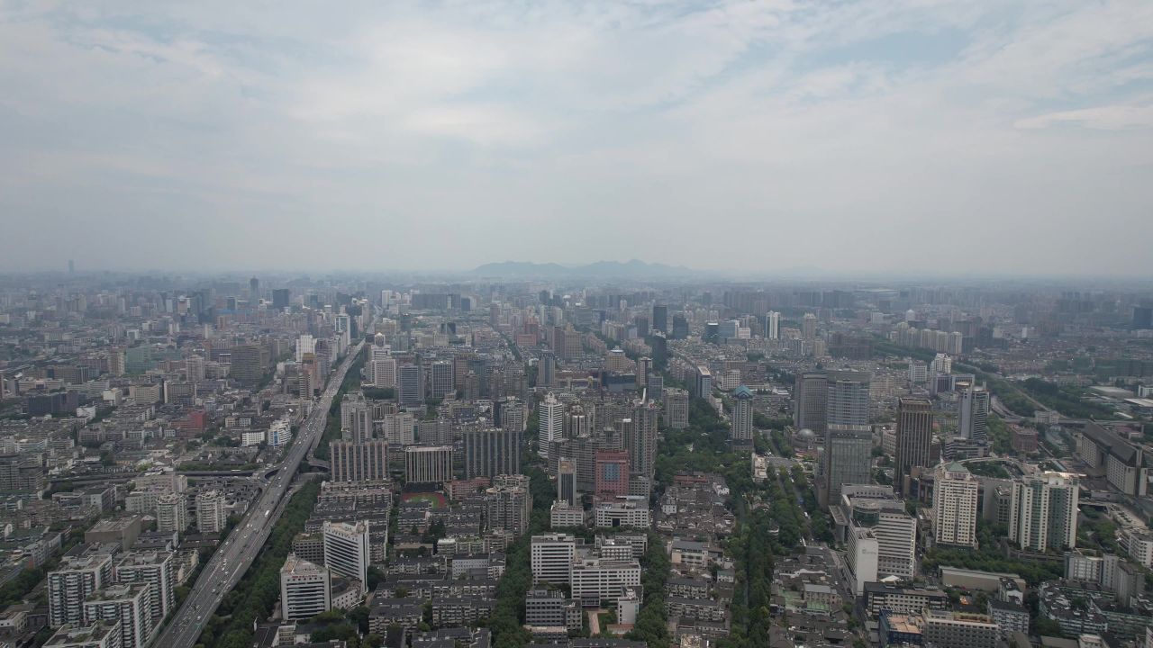 浙江杭州城市大景航拍