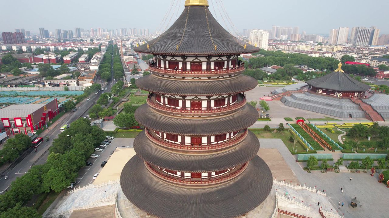 河南洛阳城市风光旅游景区航拍