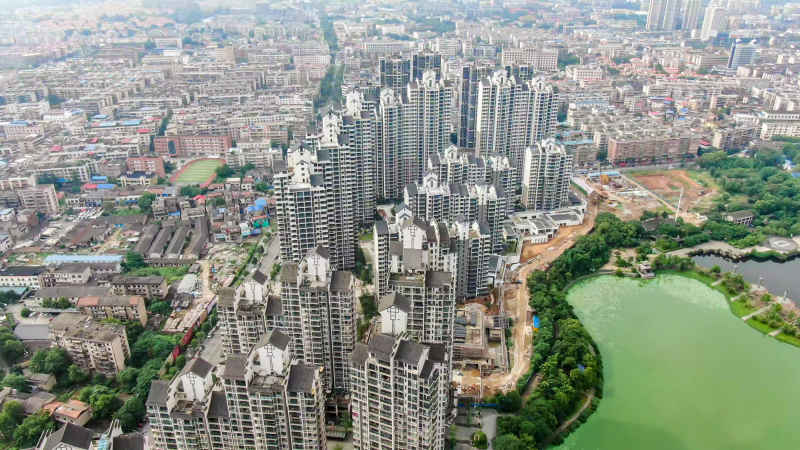 湖南湘潭城市风光航拍摄影图