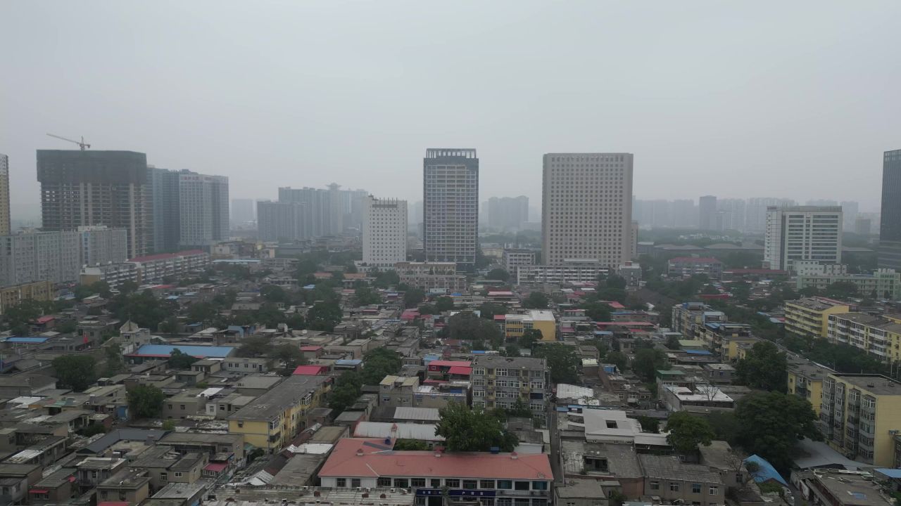 河北邯郸城市风光航拍 