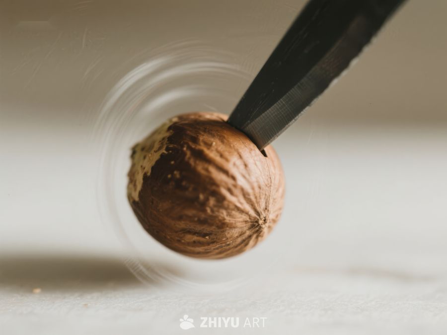 钳子夹持旋转的核桃 410