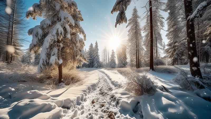 冬季背景图插画雪山雪景 115