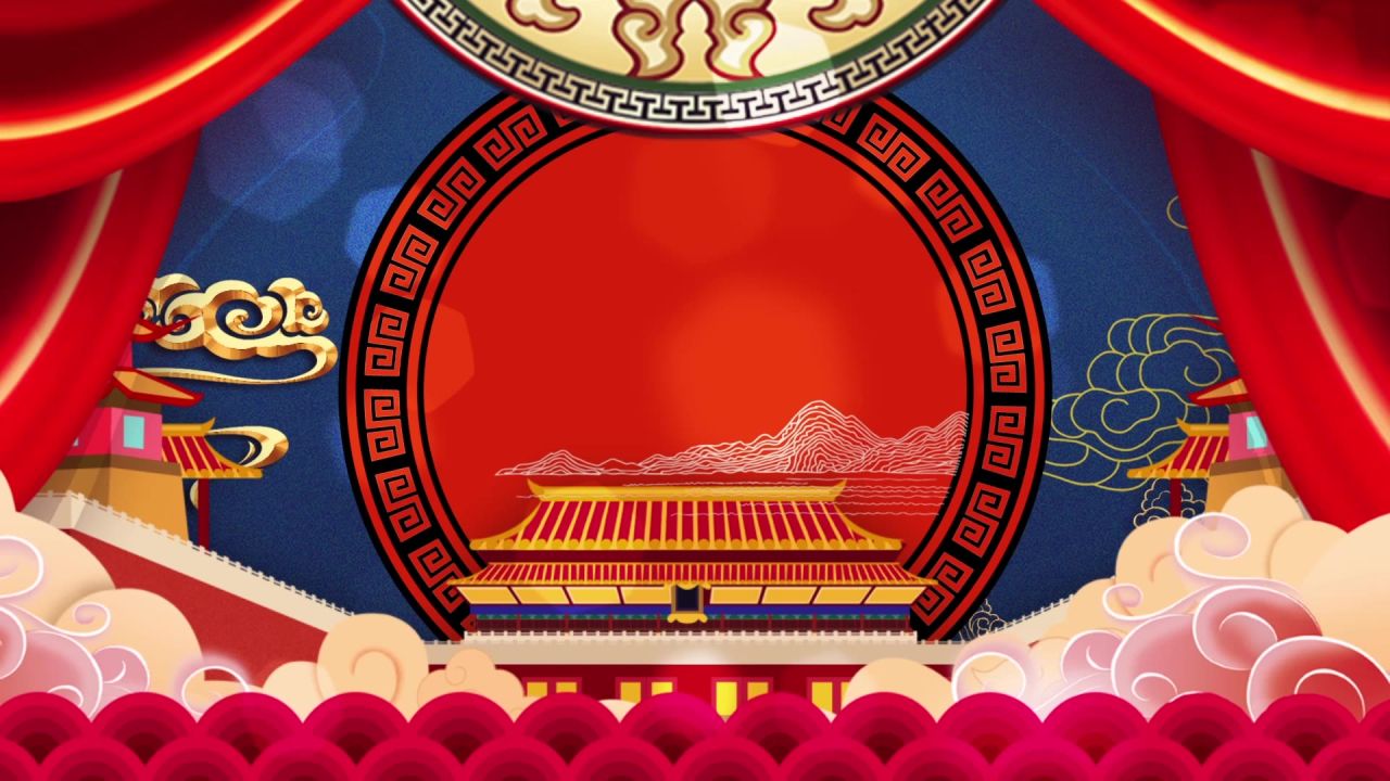 古风背景视频 中国风 意境春天 桃花 水墨 104