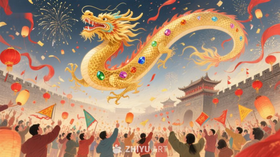 龙舞庆新春，欢腾节日气氛 650
