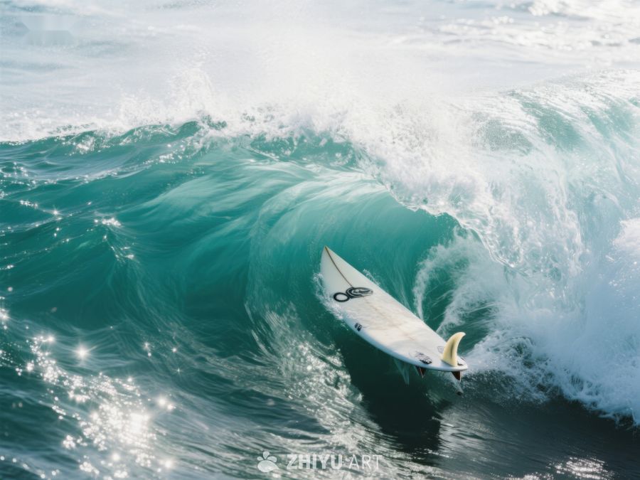 冲浪板在巨浪中翻滚 42