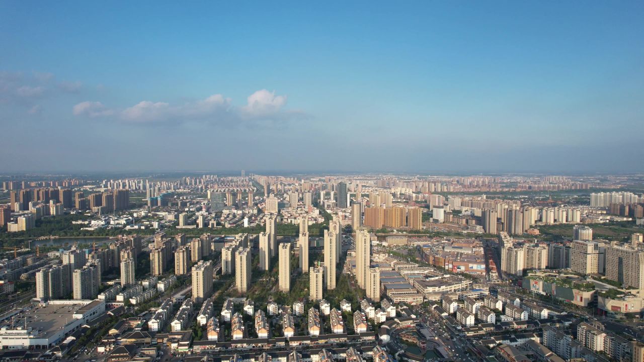 江苏宿迁城市风光地标建筑航拍 