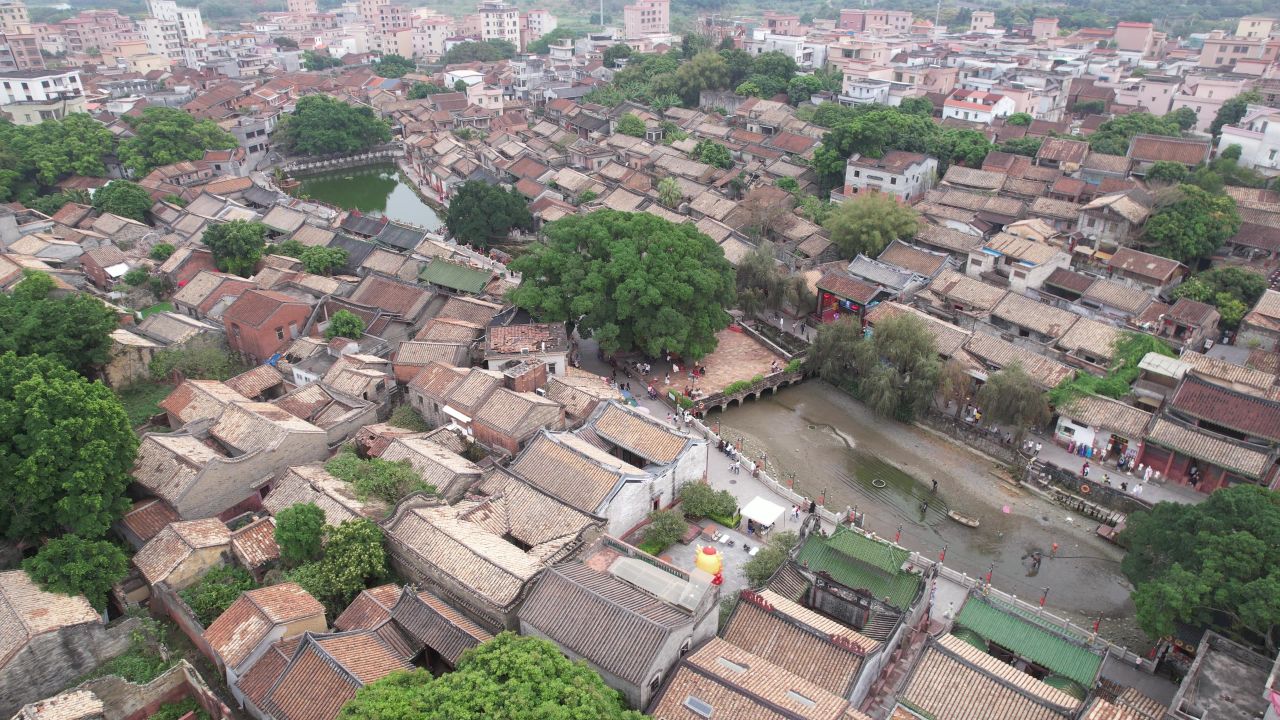 东莞茶山南社古村落风景区航拍 44