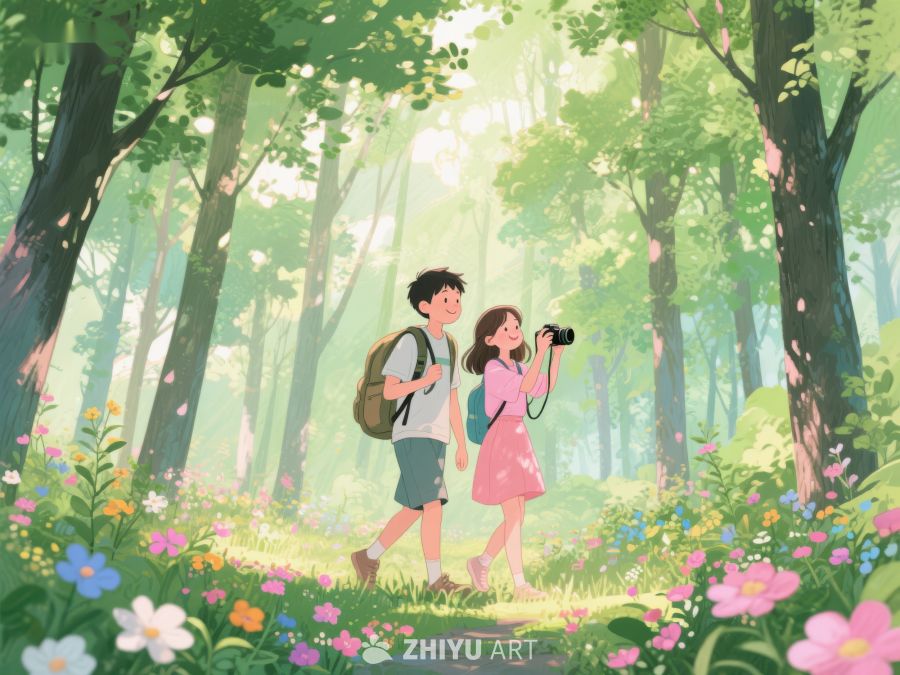 森林漫步：少年少女的自然探索 607