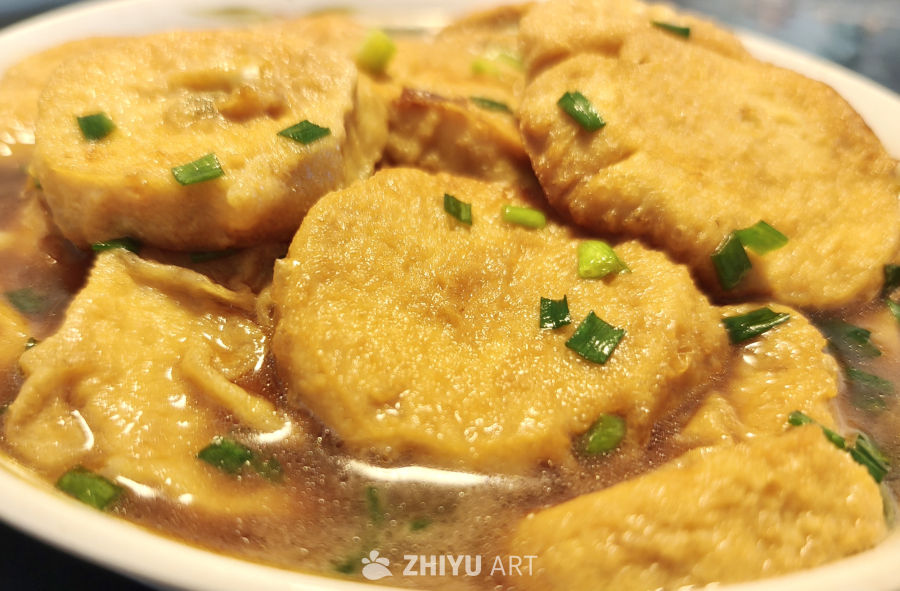 美味的葱烧素鸡