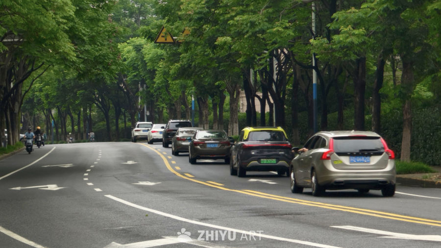 S型公路上的车流